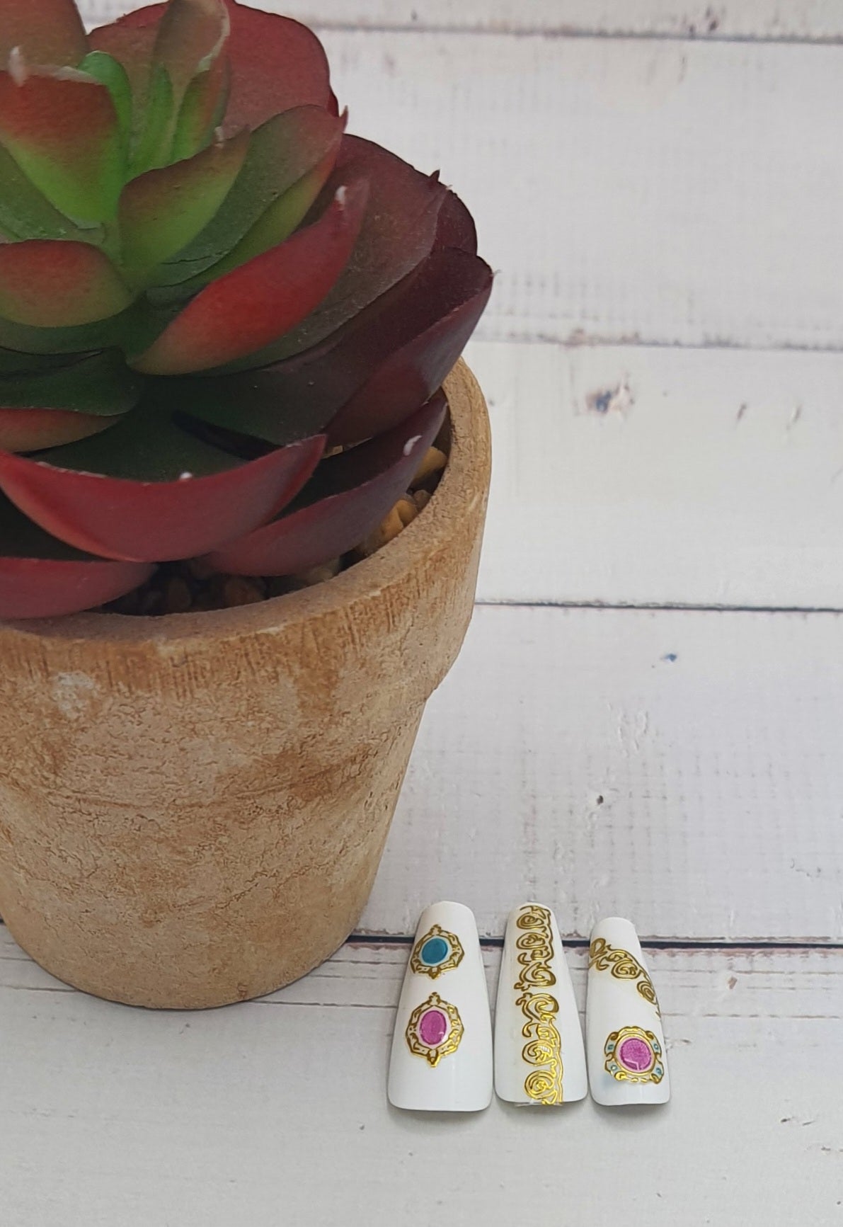 Faux gemstone nail art stickers