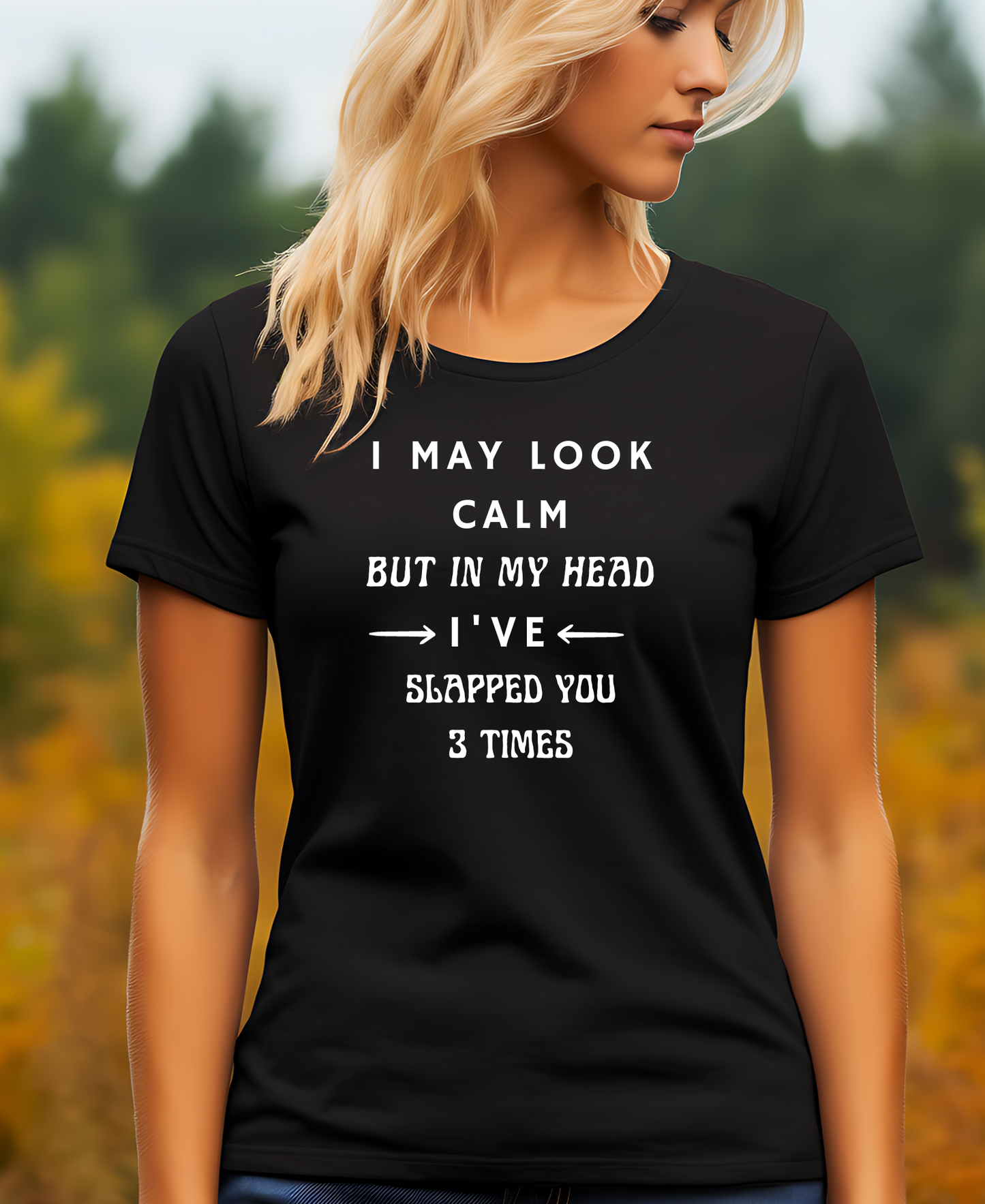 I may look clam short sleeve crew neck t-shirt in black