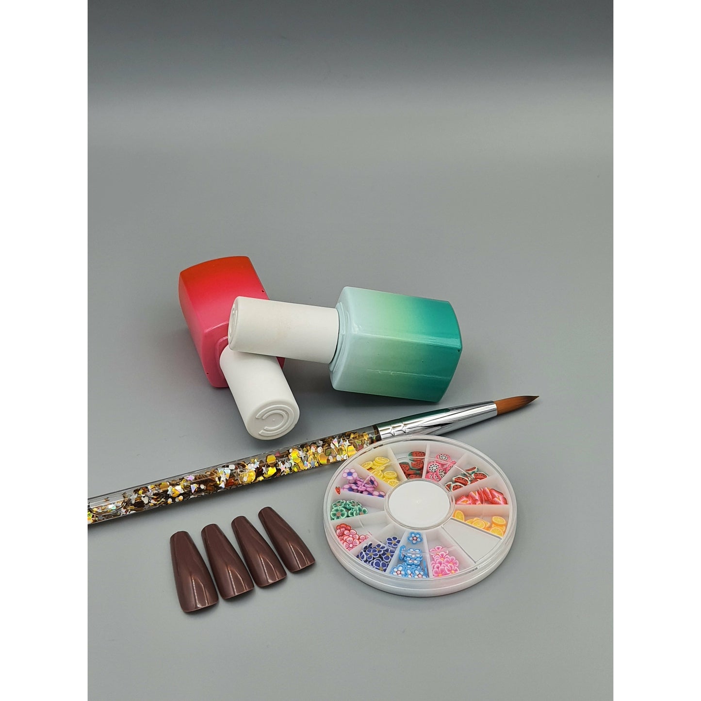 XL (Extra Long) Solid Glossy Coffin Ballerina Press on Nails - CLM Creative Jewels
