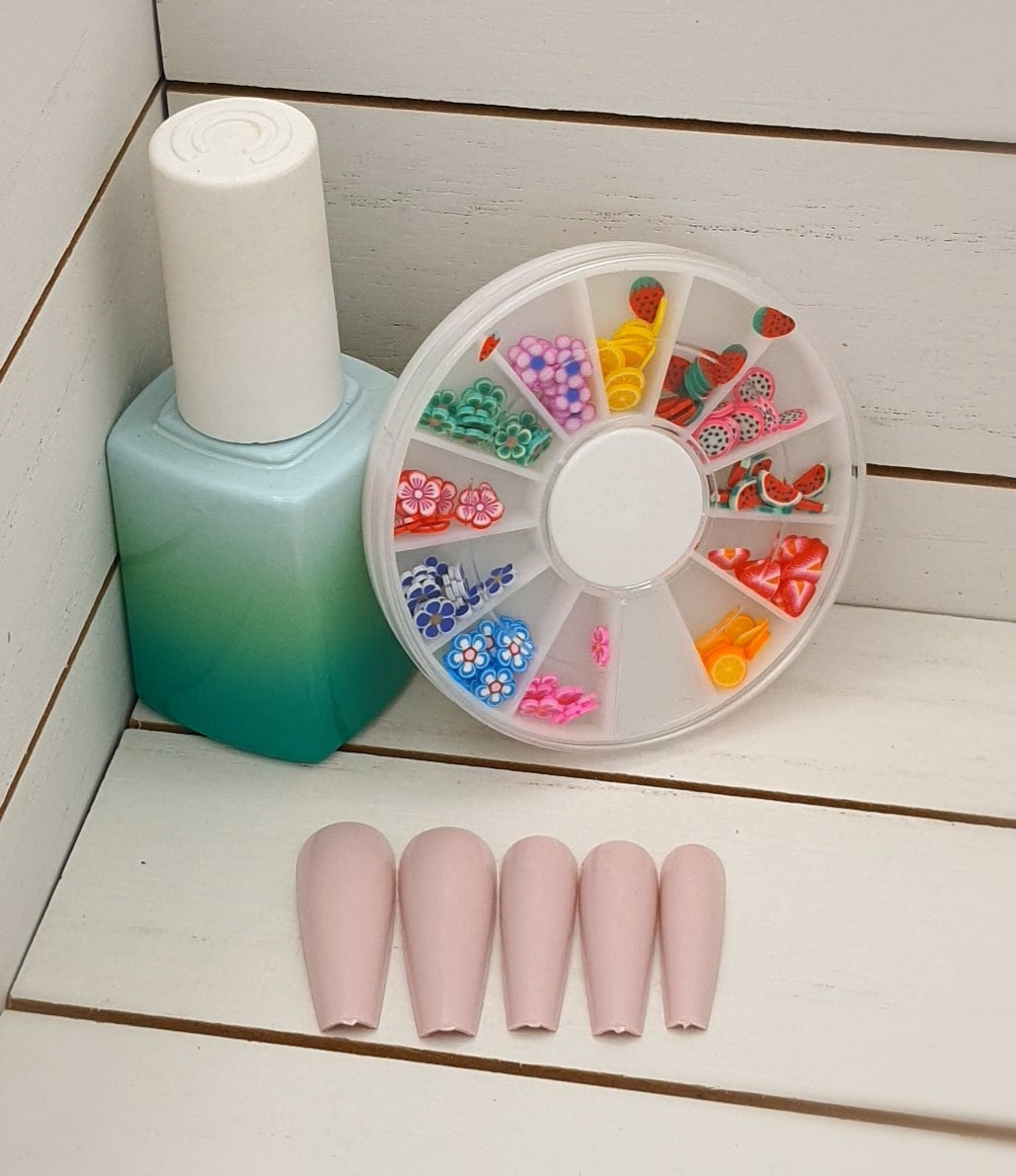 XL Extra Long Solid Glossy Coffin Ballerina Press on Nails