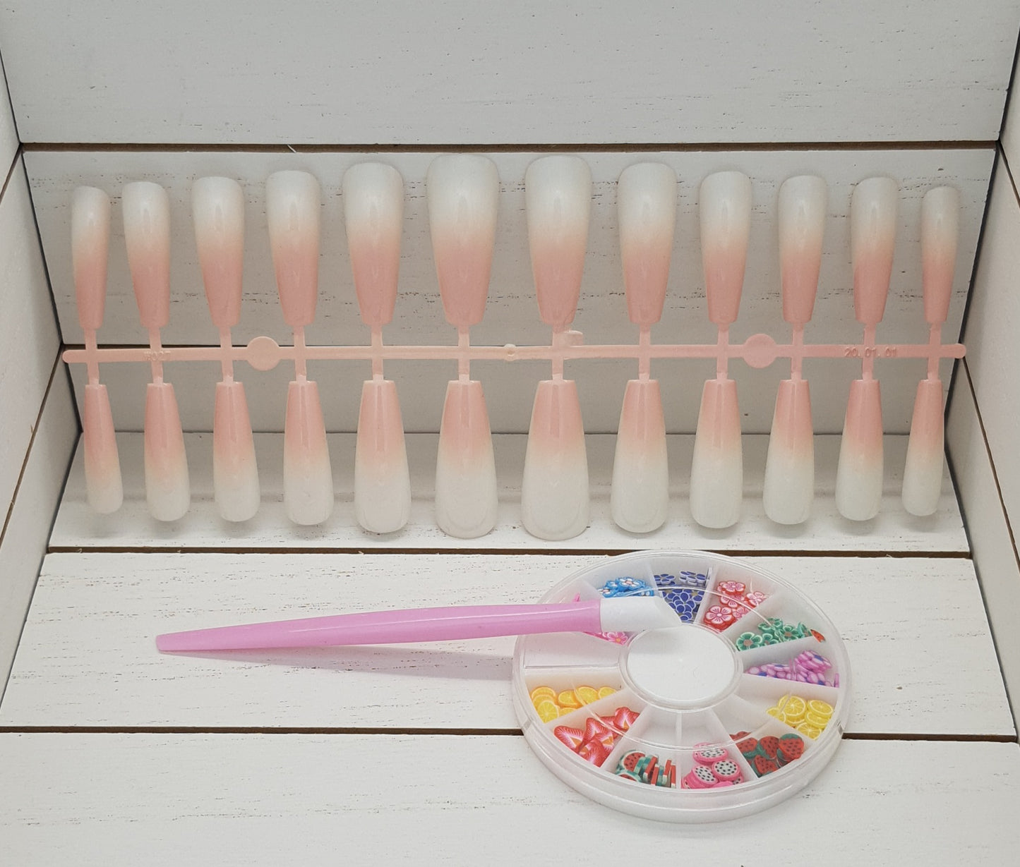 XL Extra Long Coffin Ballerina Gradient Press on Nails