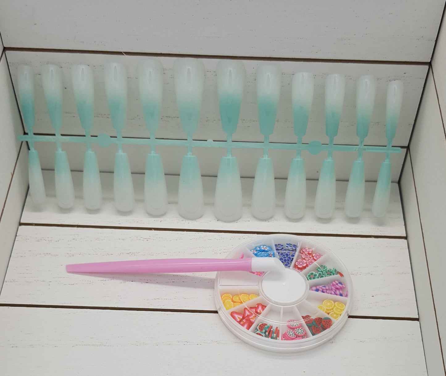 XL Extra Long Coffin Ballerina Gradient Press on Nails