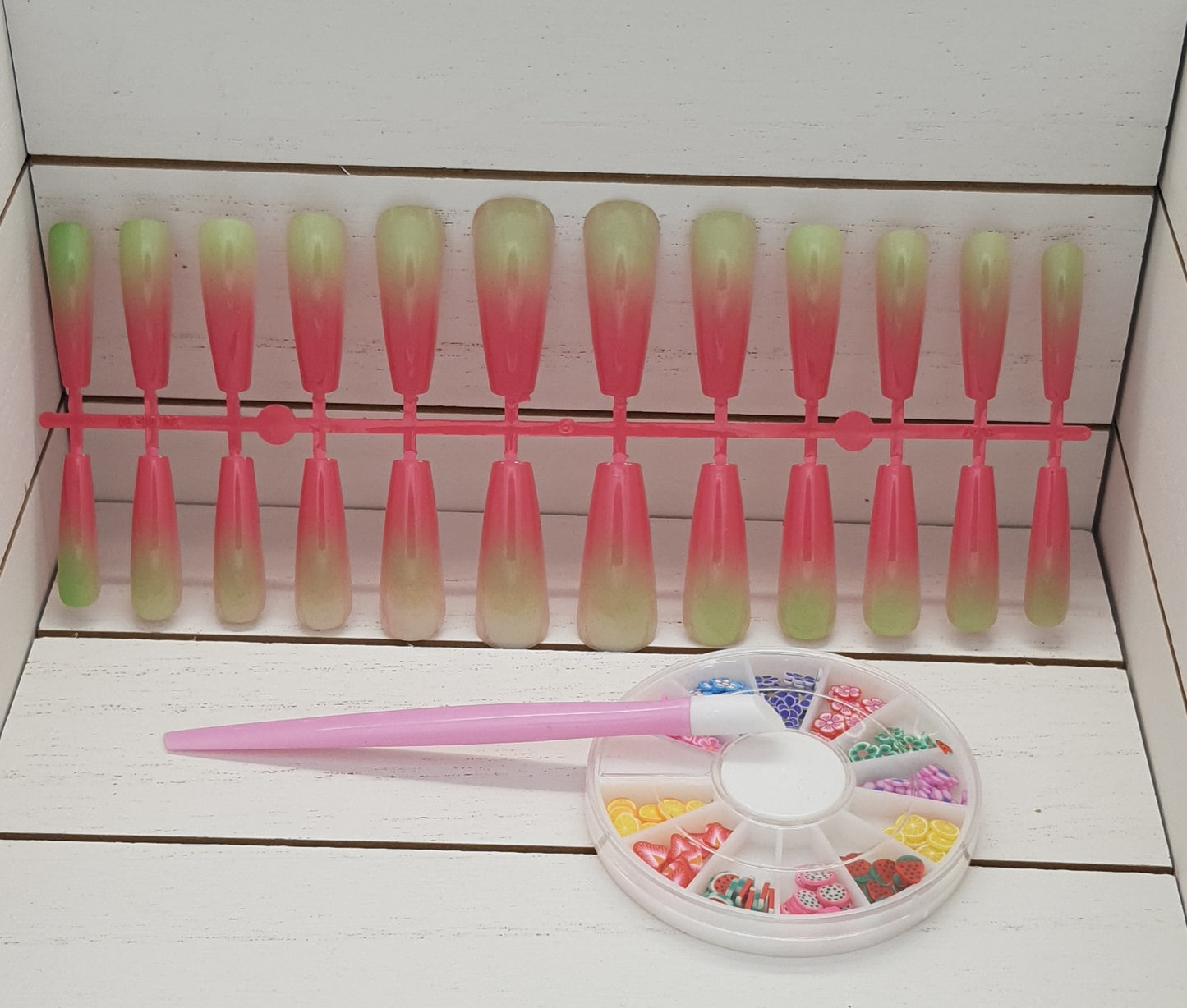 XL Extra Long Coffin Ballerina Gradient Press on Nails