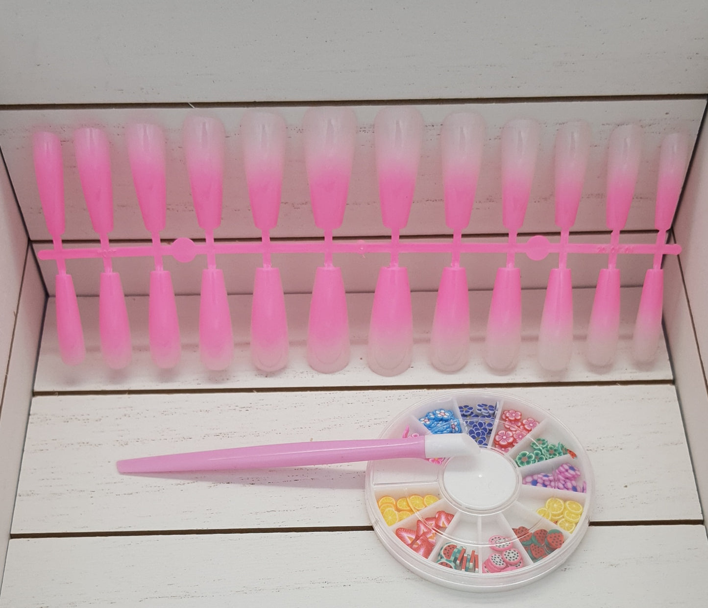 XL Extra Long Coffin Ballerina Gradient Press on Nails