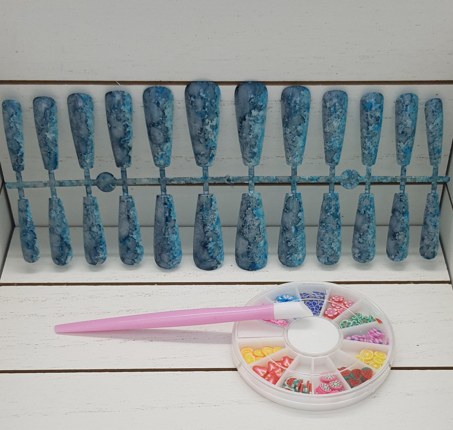 XL Extra Long Coffin Ballerina Alcohol Ink Paint Splatter Press on Nails