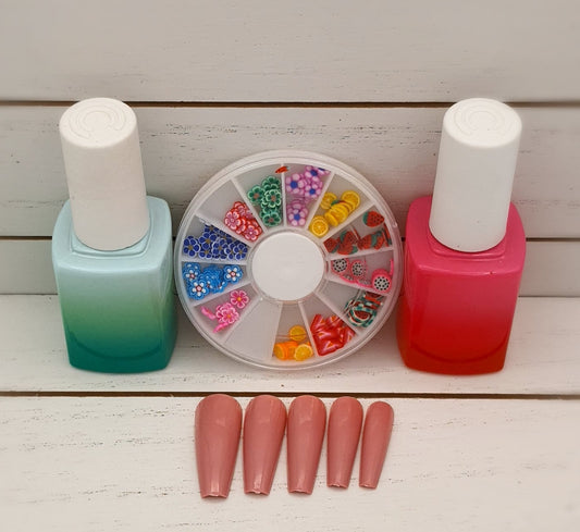 XL Extra Long Solid Glossy Coffin Ballerina Press on Nails