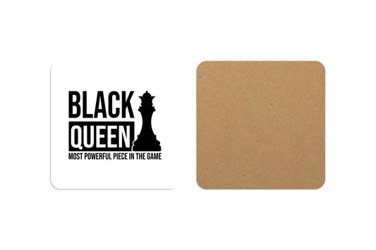 Black King and Black Queen Ceramic Coasters Set 2